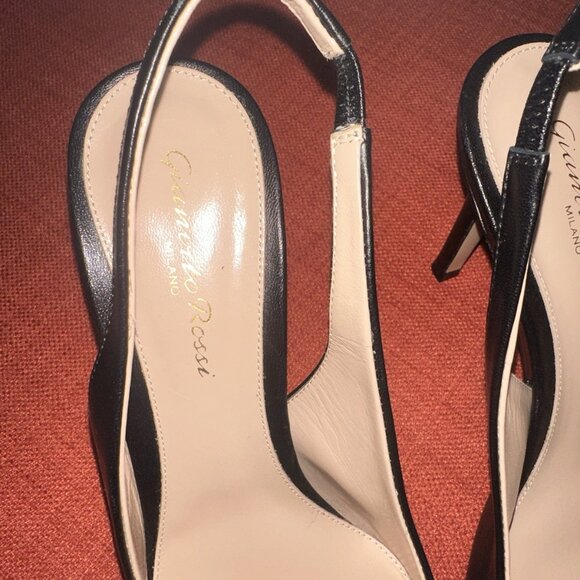 Gianvito Rossi Safira pumps Slingback 85 mm In Black Leather - Picture 2 of 9